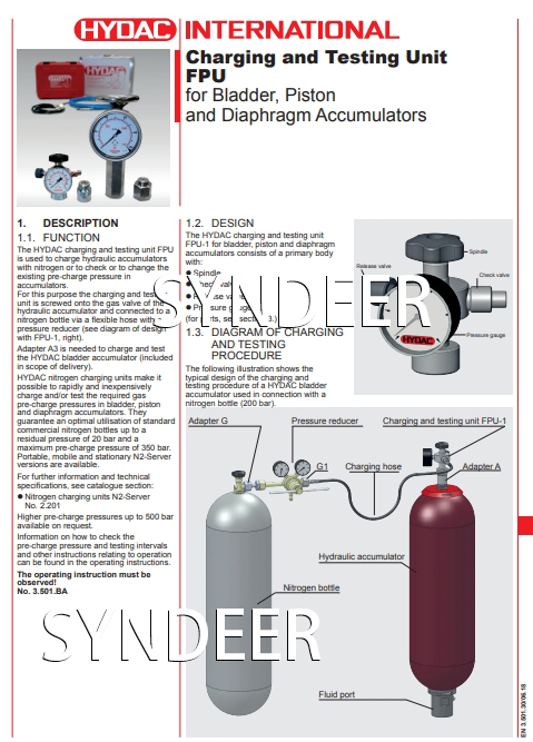 HYDAC  FPU Nitrogen filling tool