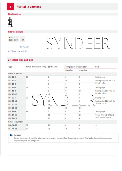 HSE hydro-cylinder  